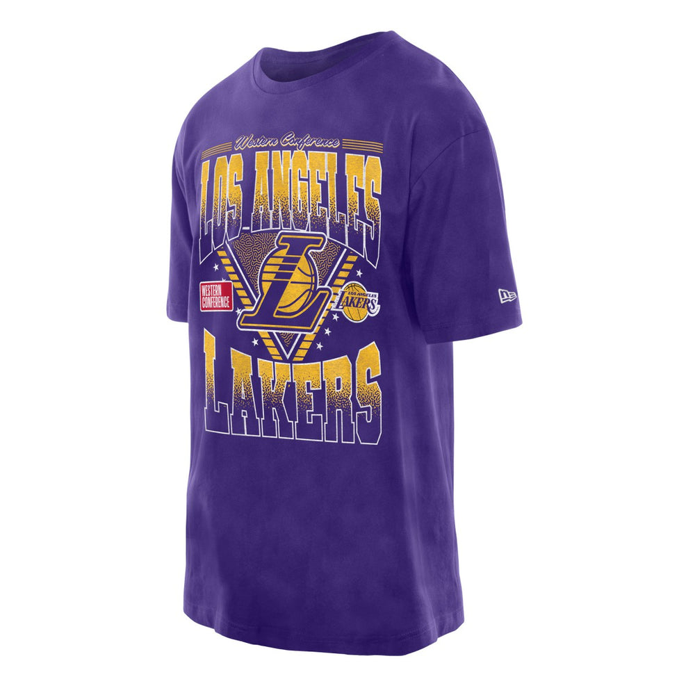 Los Angeles Lakers Old School Sport Vintage Wash T-Shirt - Purple outlet