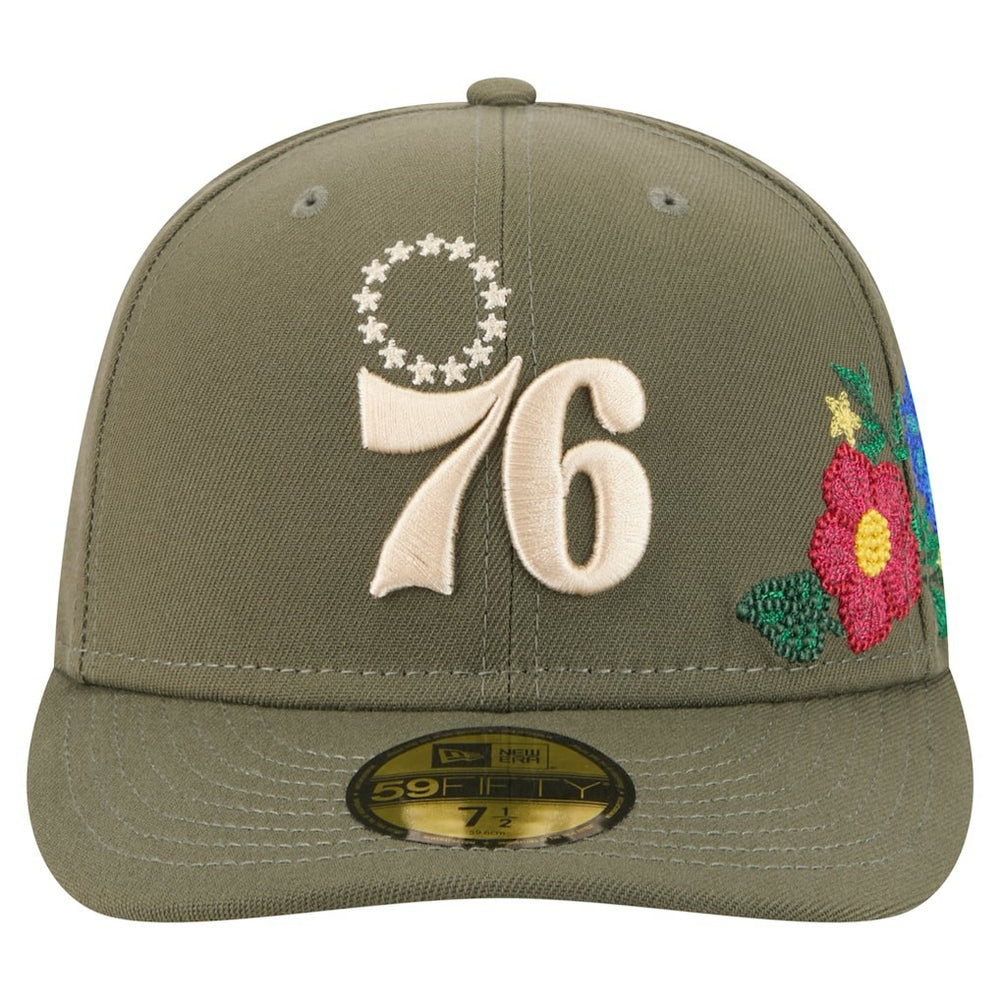 Philadelphia 76ers Tonal Florals 59FIFTY Fitted Hat - Olive outlet