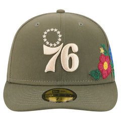 Philadelphia 76ers Tonal Florals 59FIFTY Fitted Hat - Olive outlet