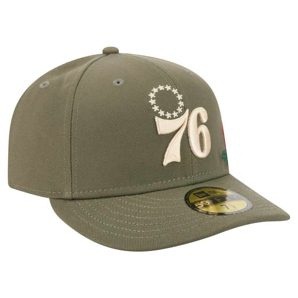 Philadelphia 76ers Tonal Florals 59FIFTY Fitted Hat - Olive outlet