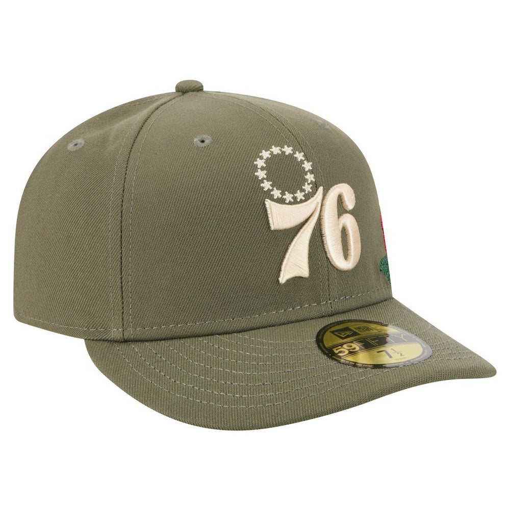 Philadelphia 76ers Tonal Florals 59FIFTY Fitted Hat - Olive outlet