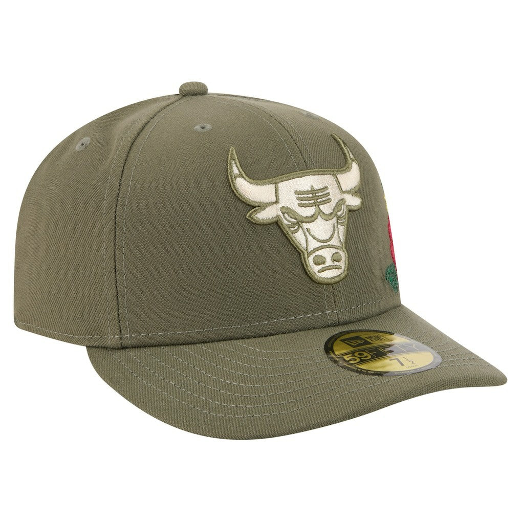 Chicago Bulls Tonal Florals 59FIFTY Fitted Hat - Olive outlet
