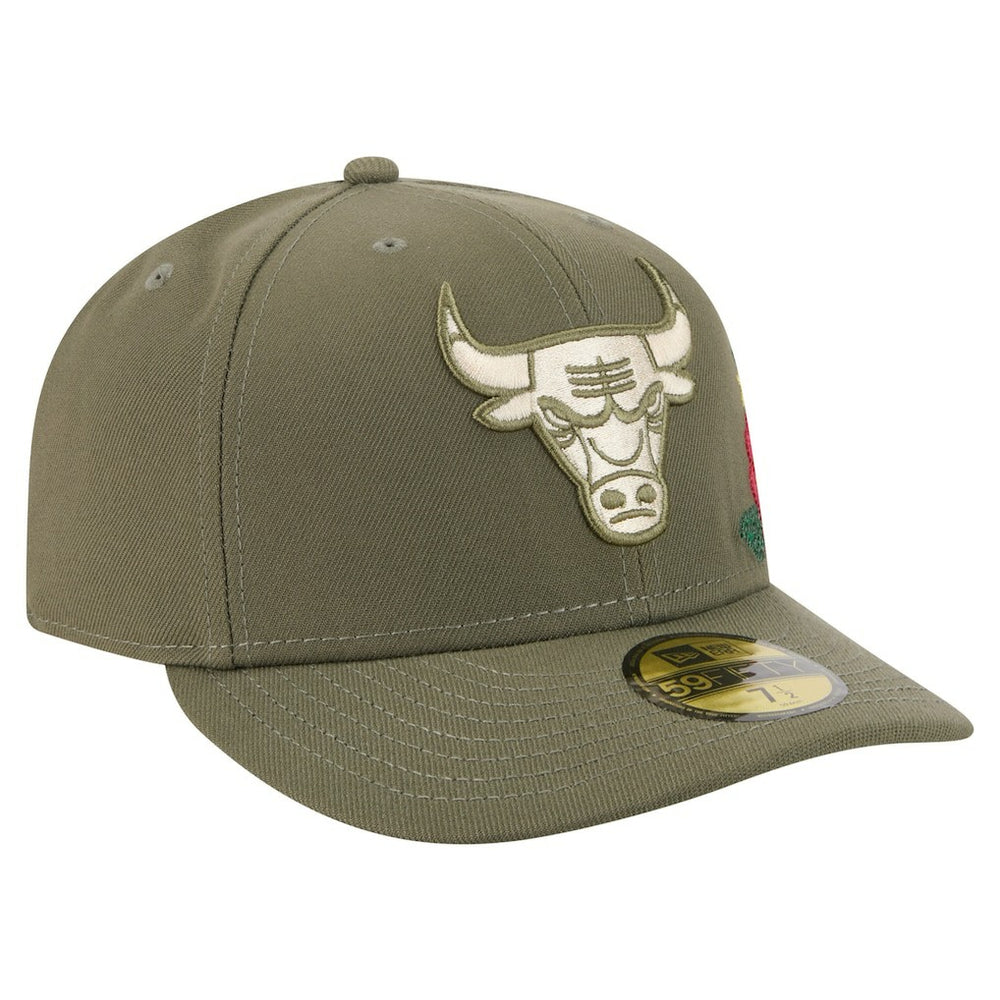 Chicago Bulls Tonal Florals 59FIFTY Fitted Hat - Olive outlet
