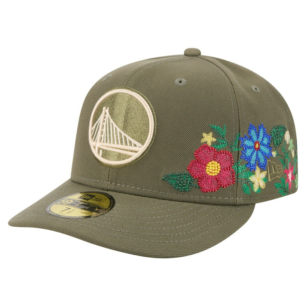 Golden State Warriors Tonal Florals 59FIFTY Fitted Hat sale - Olive sale