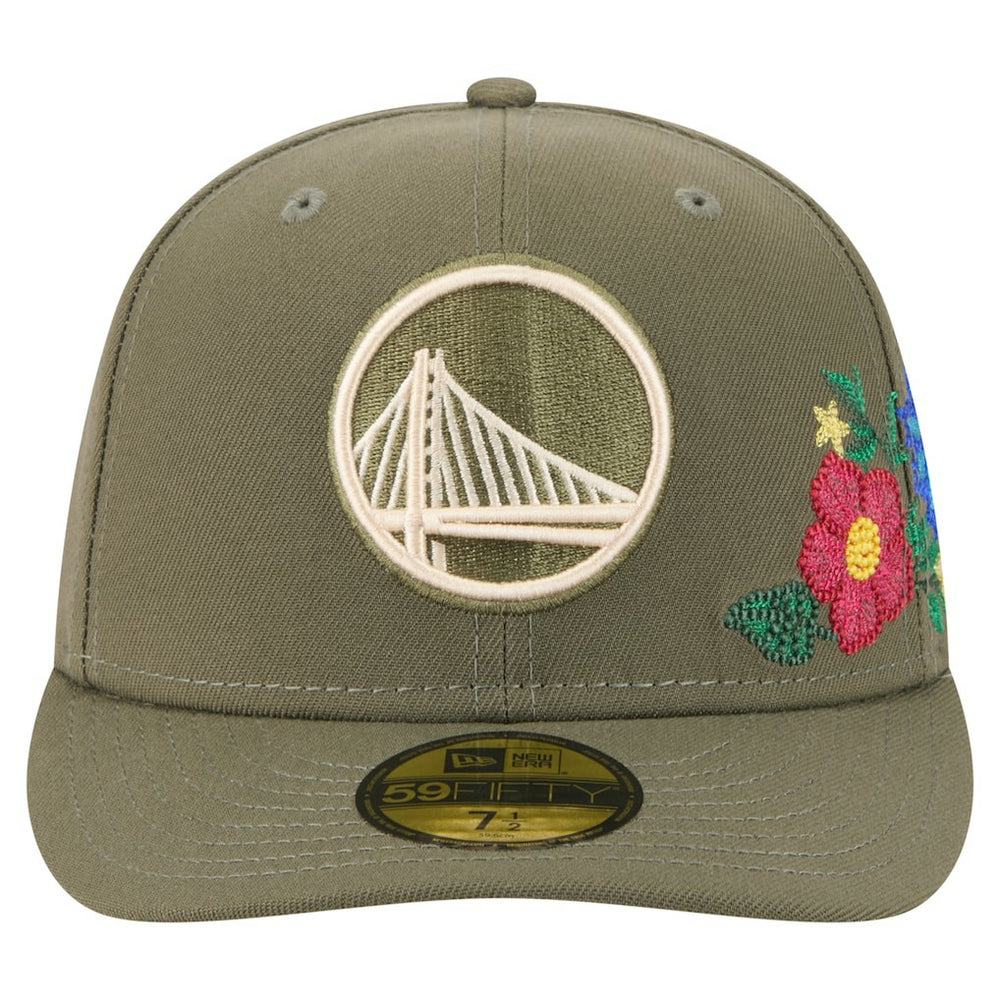 Golden State Warriors Tonal Florals 59FIFTY Fitted Hat sale - Olive sale