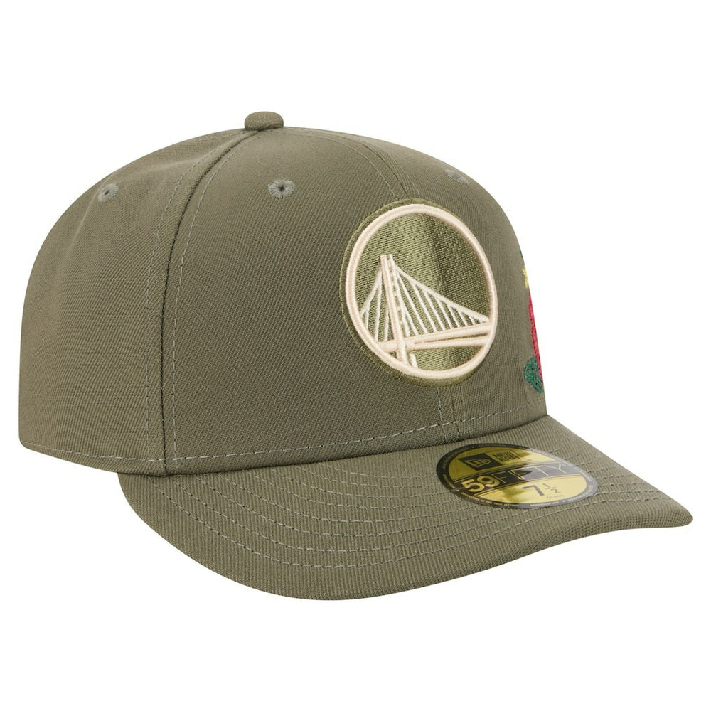 Golden State Warriors Tonal Florals 59FIFTY Fitted Hat sale - Olive sale