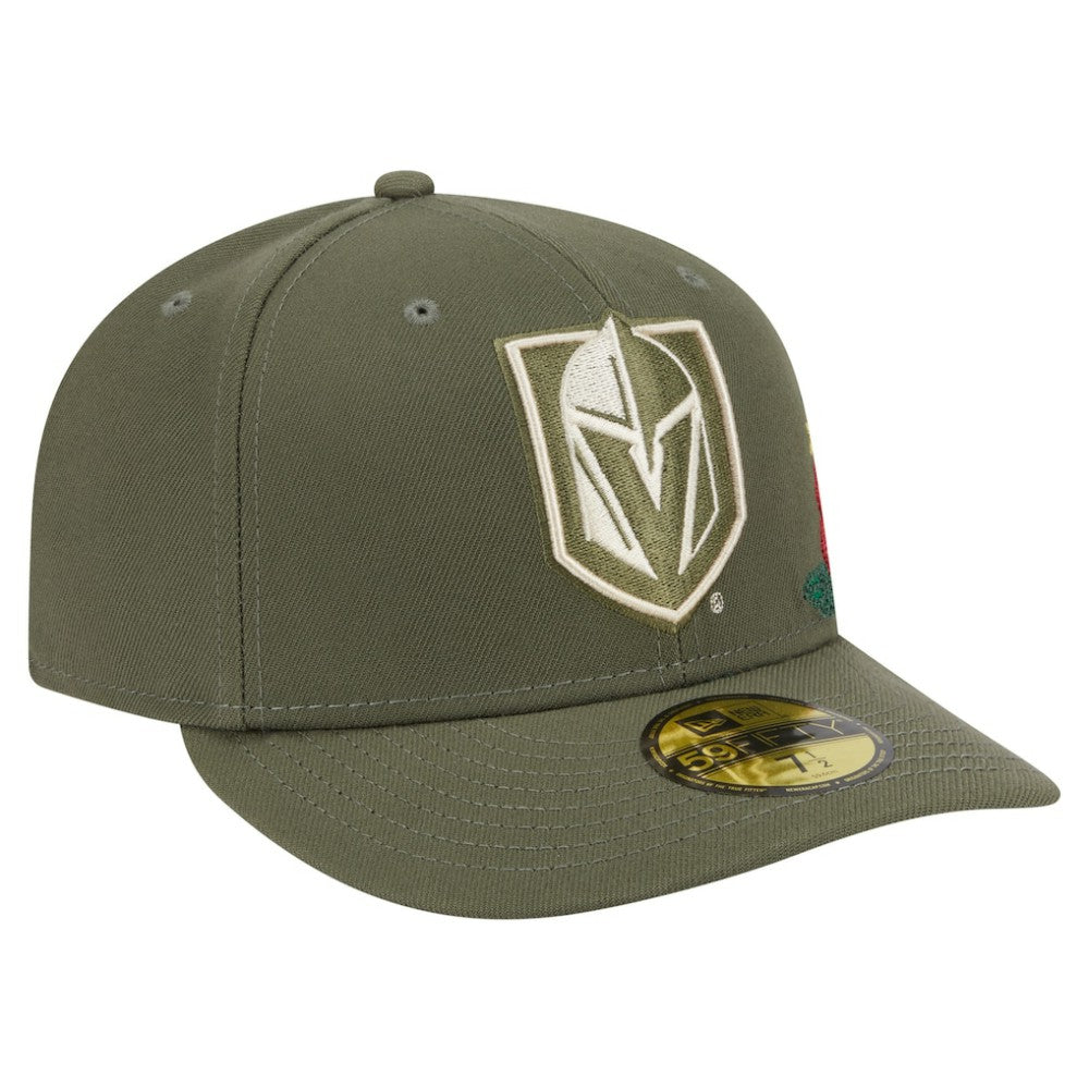 Vegas Golden Knights New Era Tonal Florals 59FIFTY Fitted Hat - Olive Hats