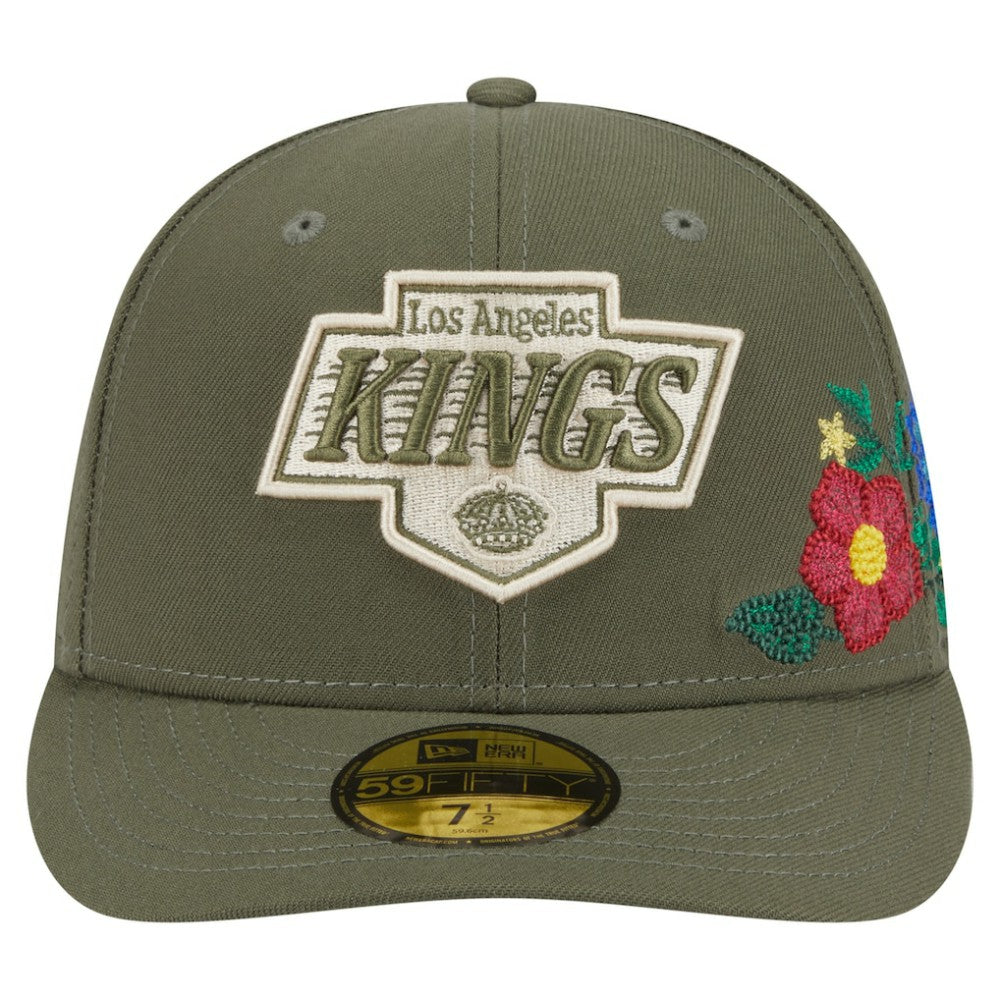 Los Angeles Kings New Era Tonal Florals 59FIFTY Fitted Hat - Olive Hats