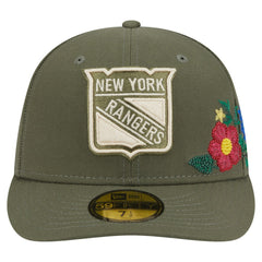 New York Rangers New Era Tonal Florals 59FIFTY Fitted Hat - Olive Hats