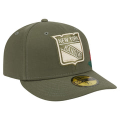 New York Rangers New Era Tonal Florals 59FIFTY Fitted Hat - Olive Hats