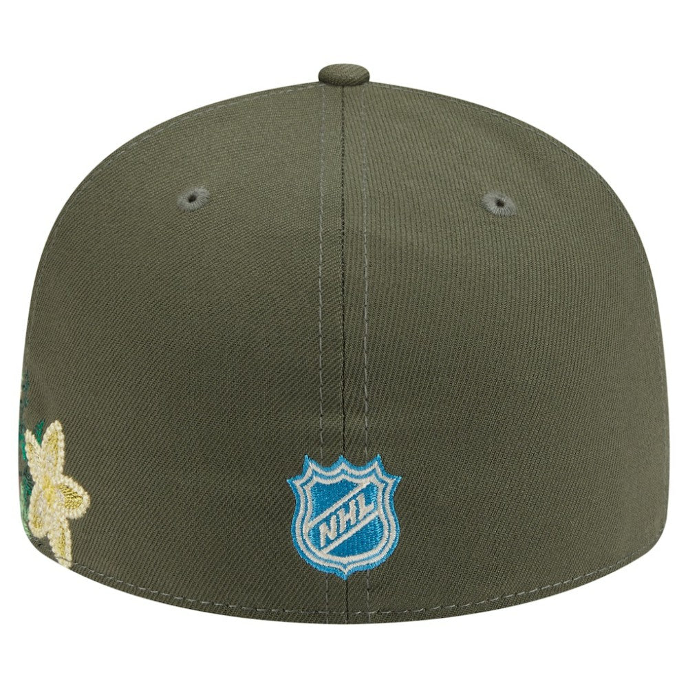 New York Rangers New Era Tonal Florals 59FIFTY Fitted Hat - Olive Hats