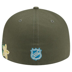 New York Rangers New Era Tonal Florals 59FIFTY Fitted Hat - Olive Hats
