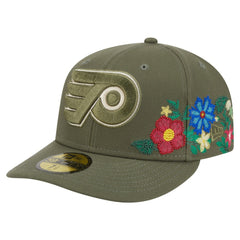 Philadelphia Flyers New Era Tonal Florals 59FIFTY Fitted Hat - Olive Hats