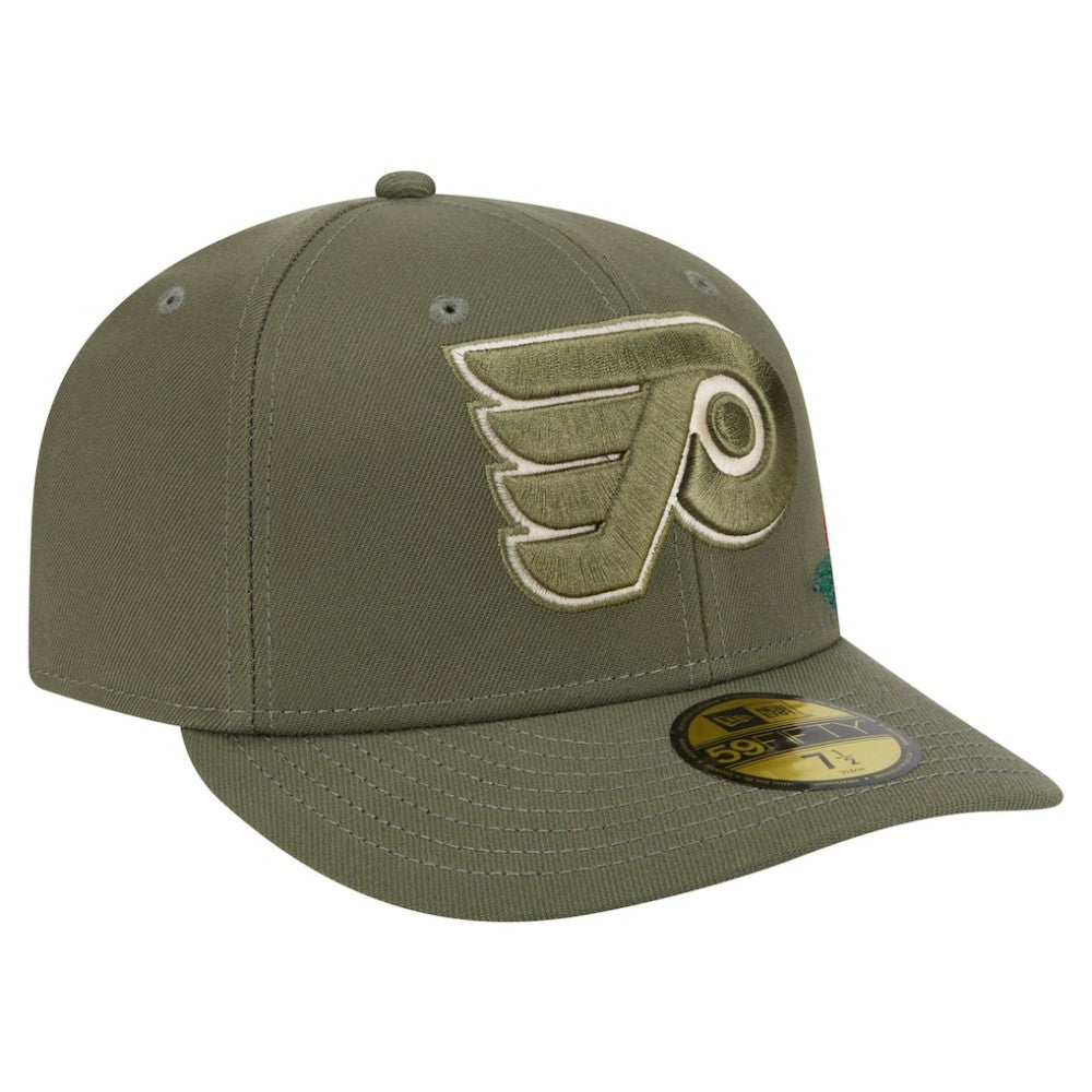Philadelphia Flyers New Era Tonal Florals 59FIFTY Fitted Hat - Olive Hats