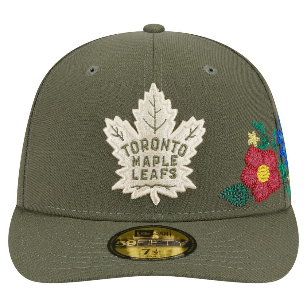 Toronto Maple Leafs New Era Tonal Florals 59FIFTY Fitted Hat - Olive Hats
