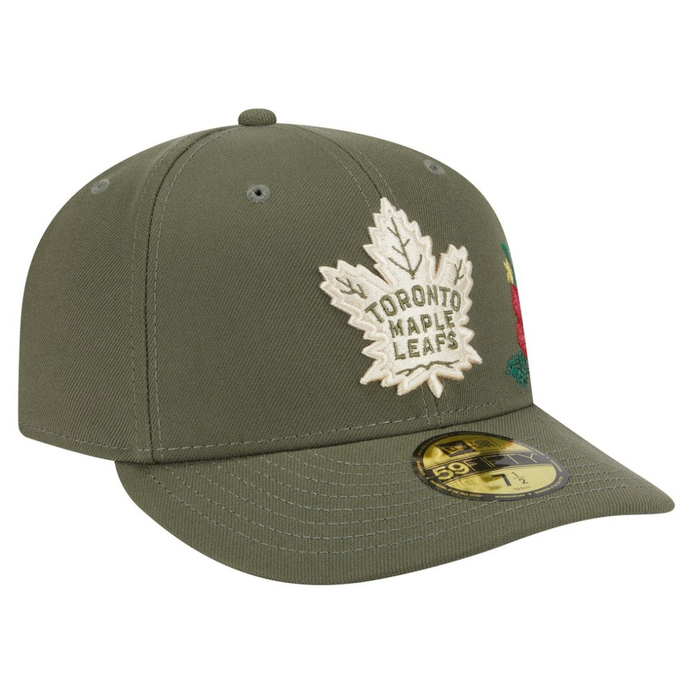Toronto Maple Leafs New Era Tonal Florals 59FIFTY Fitted Hat - Olive Hats