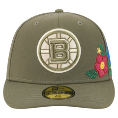 Boston Bruins New Era Tonal Florals 59FIFTY Fitted Hat - Olive Hats