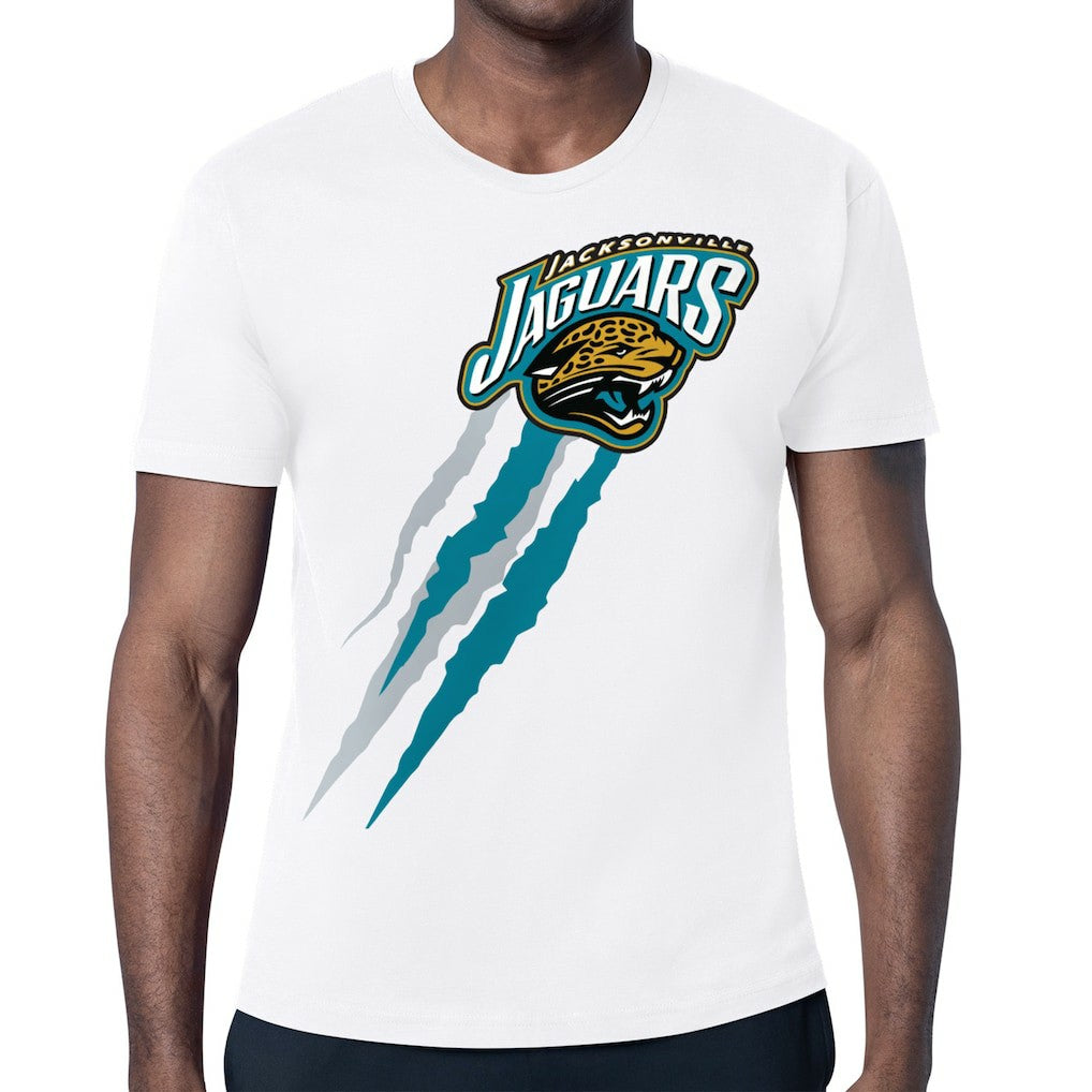 Jacksonville Jaguars Starter Retro Team Logo Color Scratch T-Shirt - White outlet