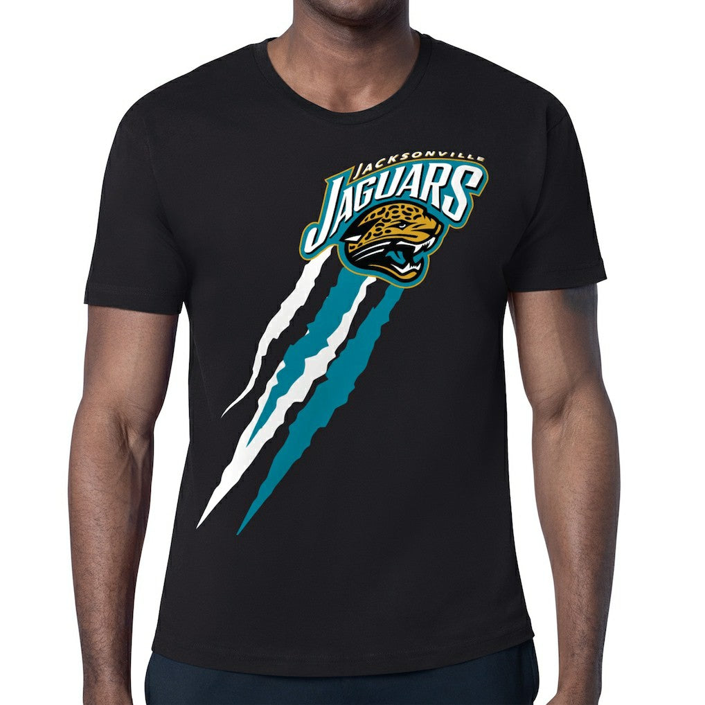 Jacksonville Jaguars Starter Retro Team Logo Color Scratch T-Shirt - Black outlet