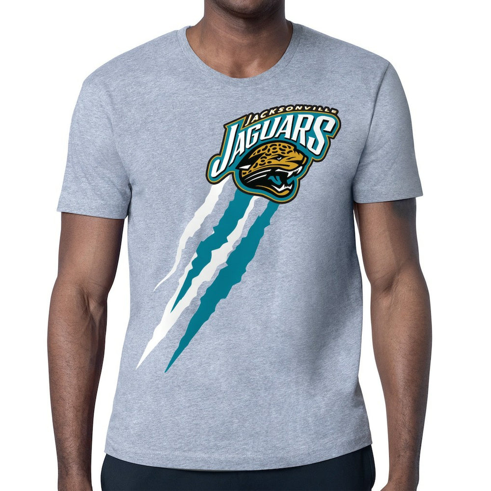 Jacksonville Jaguars Starter Retro Team Logo Color Scratch T-Shirt - Heather Gray for sale
