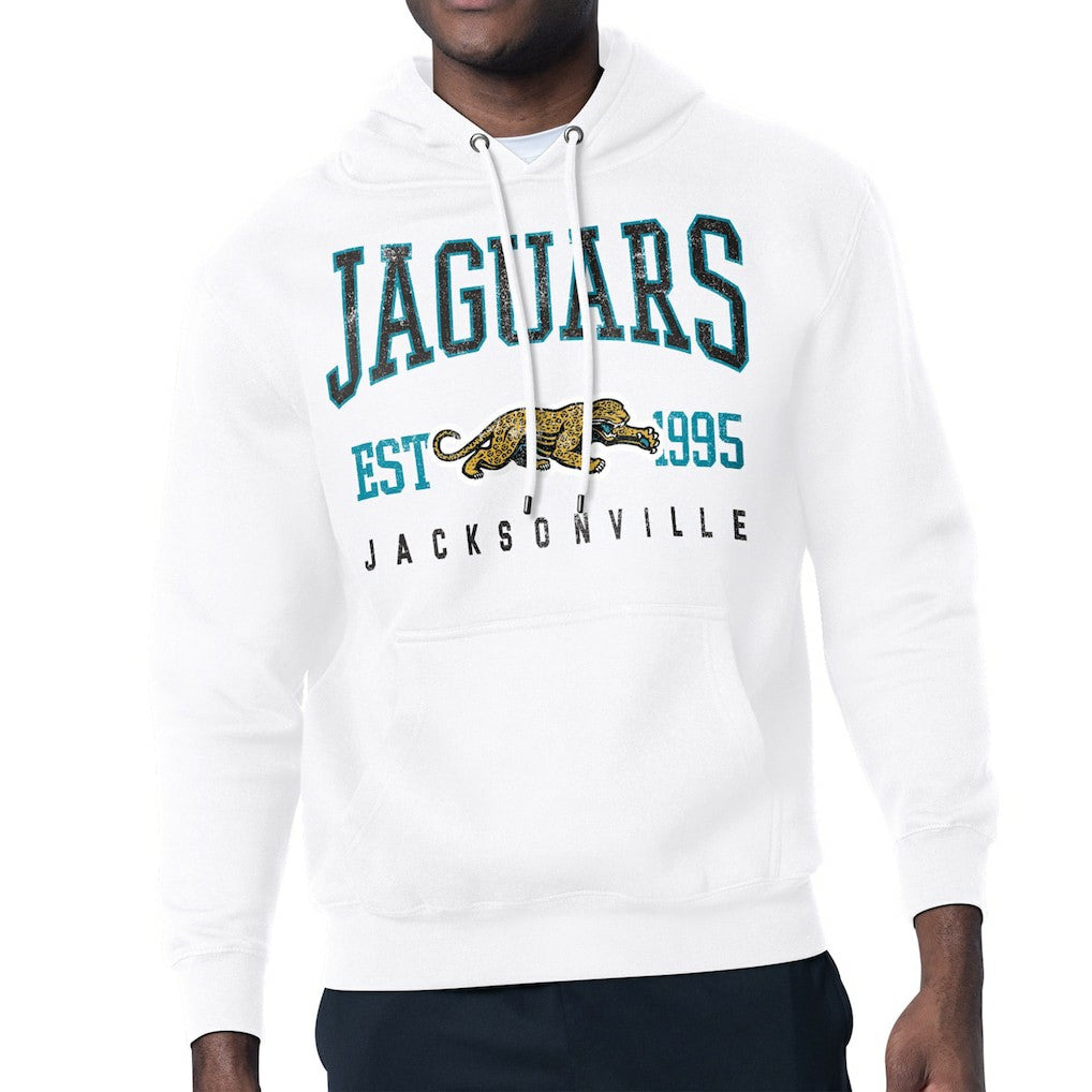 Jacksonville Jaguars Starter Retro Team Logo Pullover Hoodie - White on sale