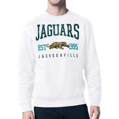 Jacksonville Jaguars Starter Retro Team Logo Pullover Sweatshirt - White for sale