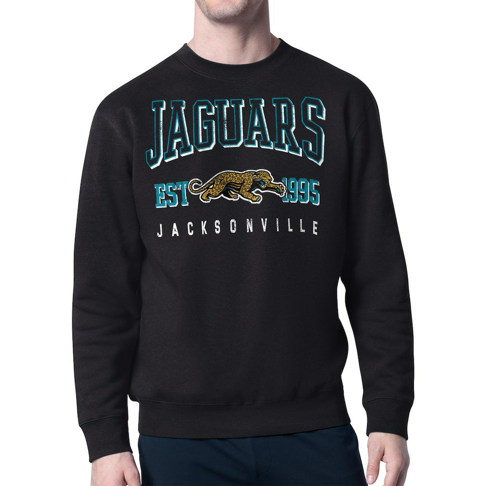 Jacksonville Jaguars Starter Retro Team Logo Pullover Sweatshirt - Black for sale