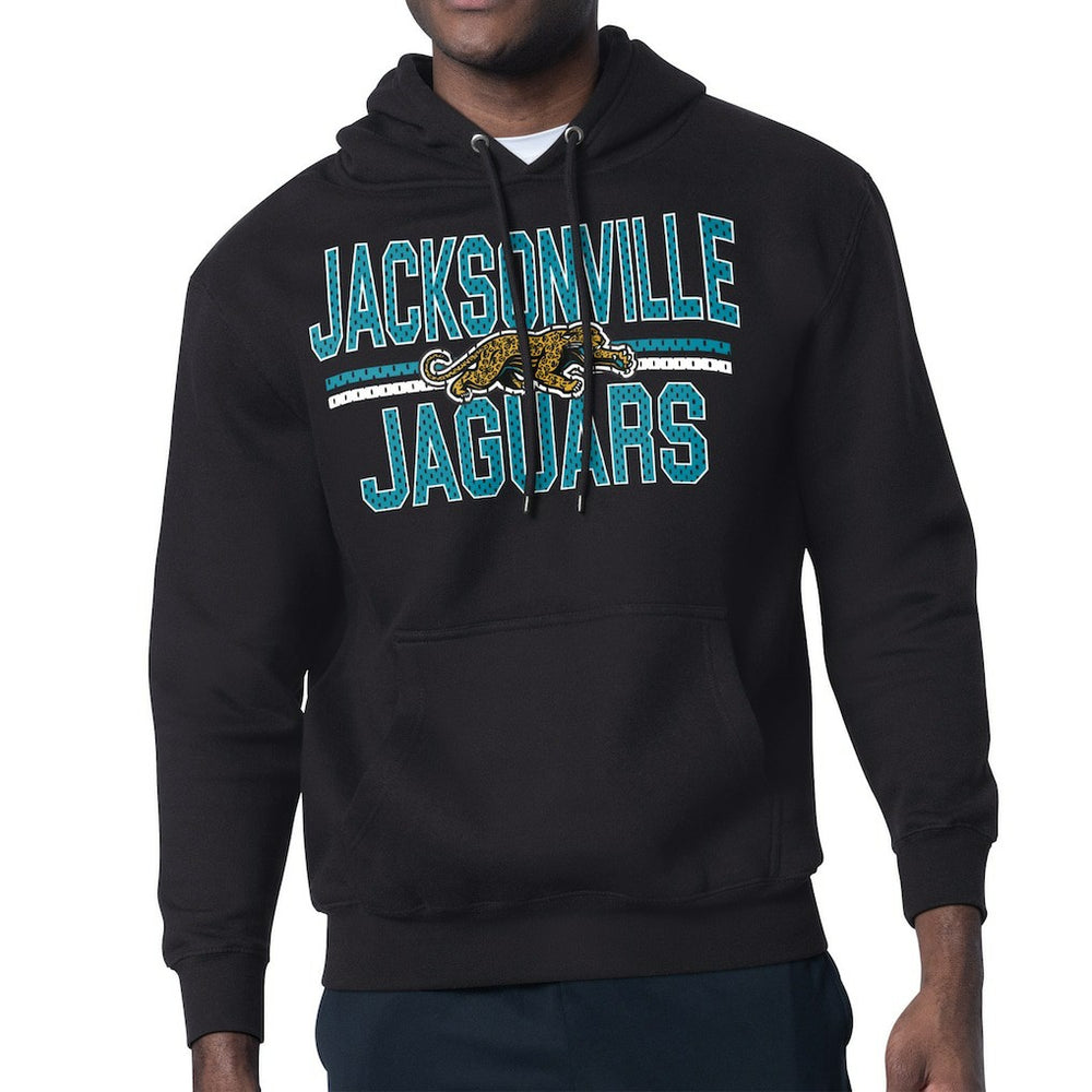 Jacksonville Jaguars Starter Mesh Look Retro Team Logo Pullover Hoodie - Black sale