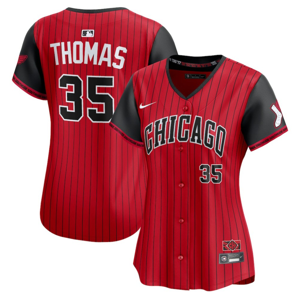 Frank Thomas Chicago White Sox Women's 2025 City Connect Limited Retired Player Jersey Red/Black