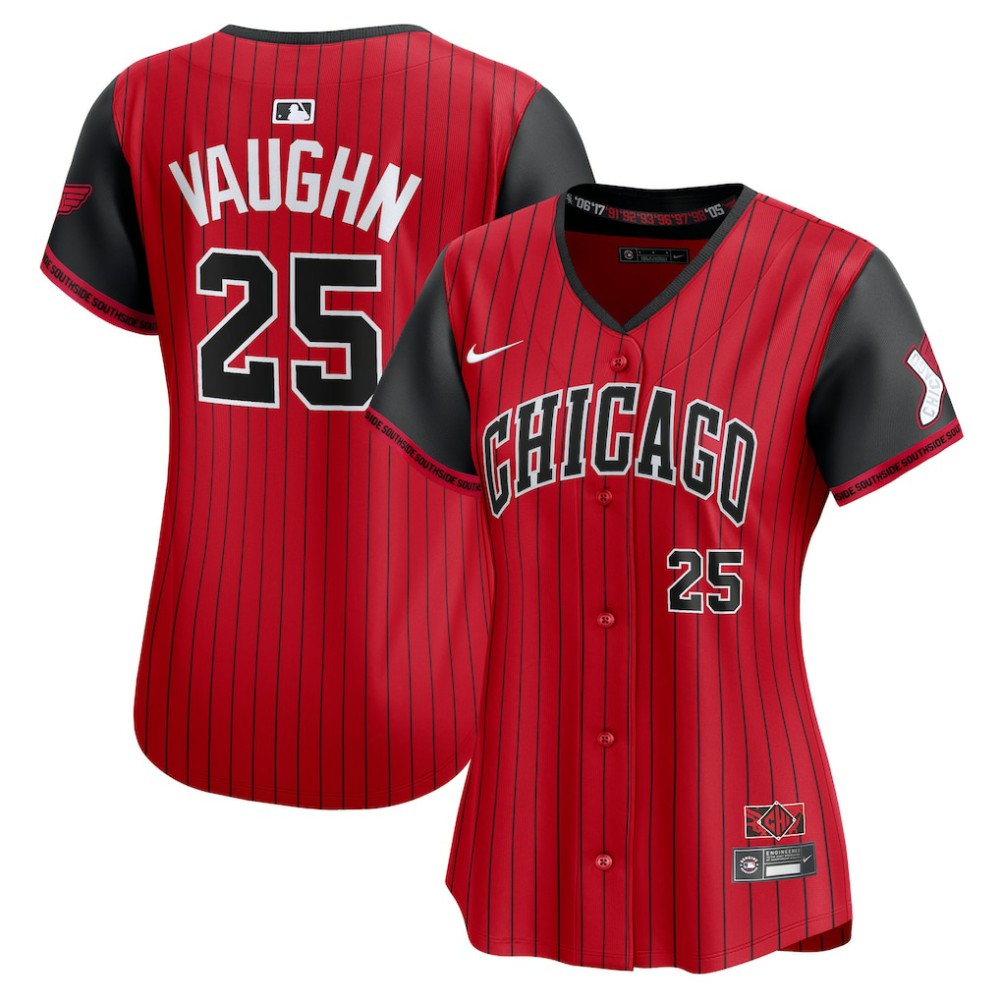Andrew Vaughn Chicago White Sox Women's 2025 City Connect Limited Player Jersey Red/Black