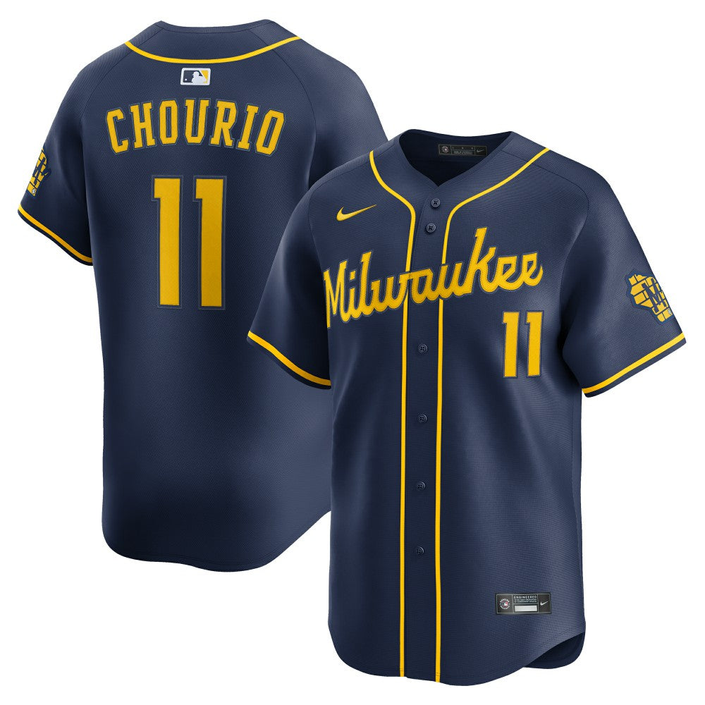 Jackson Chourio Milwaukee Brewers Alternate 2 Limited Jersey Navy