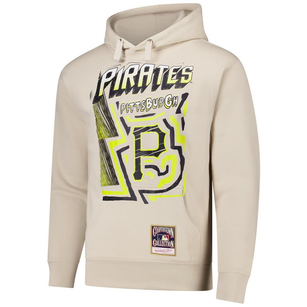 Pittsburgh Pirates Sidewalk Sketch Pullover Hoodie Cream