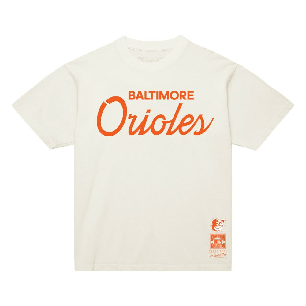 Baltimore Orioles Vintage Script T-Shirt Cream