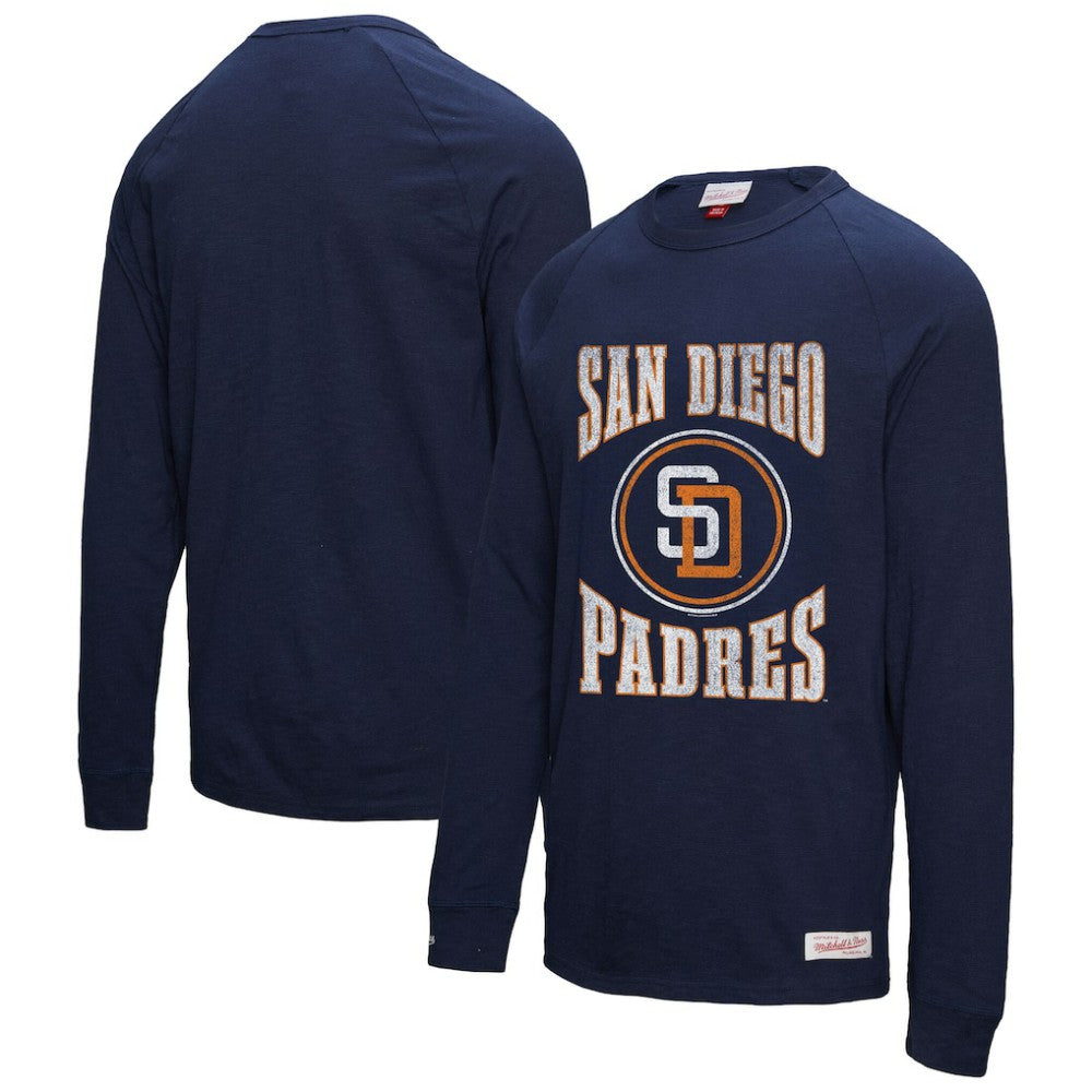 San Diego Padres Arched Logo Slub Long Sleeve T-Shirt Navy