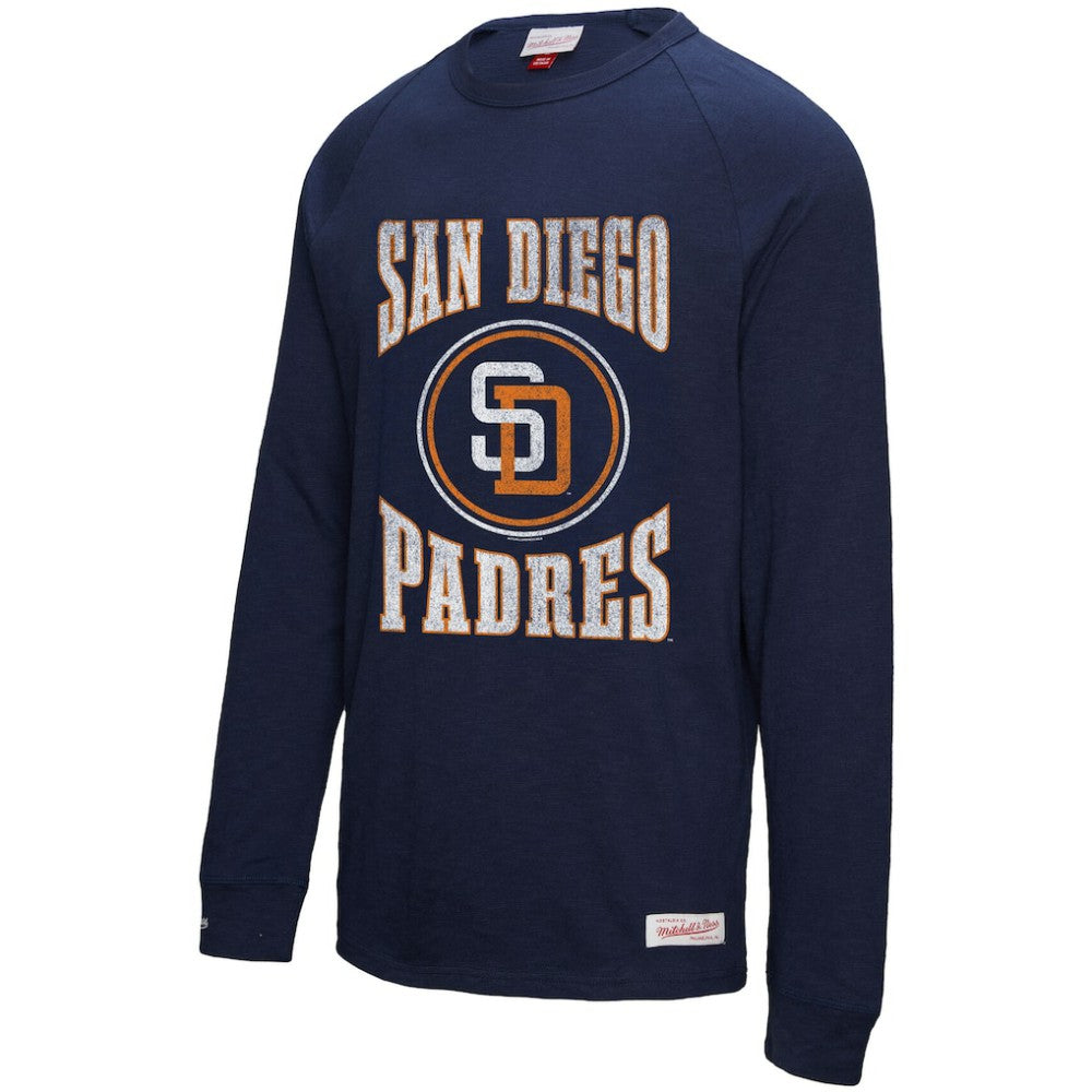 San Diego Padres Arched Logo Slub Long Sleeve T-Shirt Navy