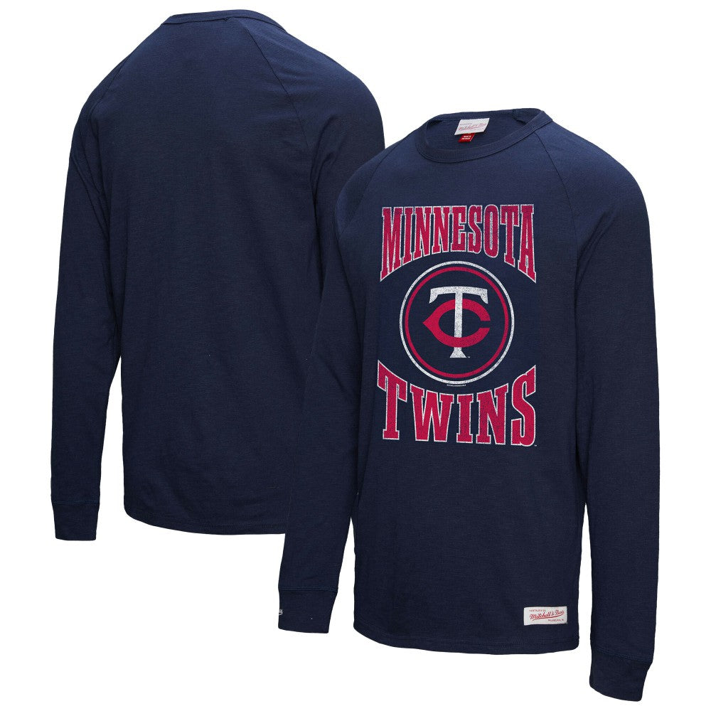 Minnesota Twins Arched Logo Slub Long Sleeve T-Shirt Navy