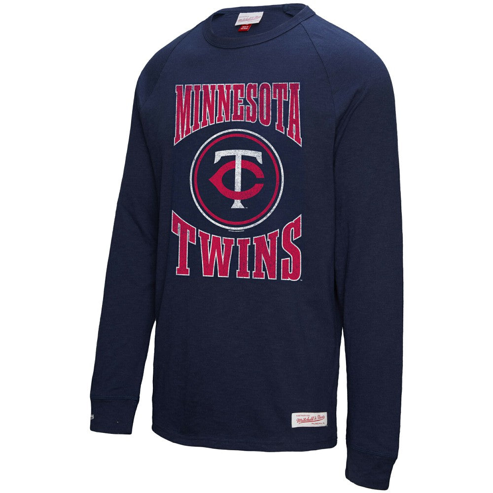 Minnesota Twins Arched Logo Slub Long Sleeve T-Shirt Navy
