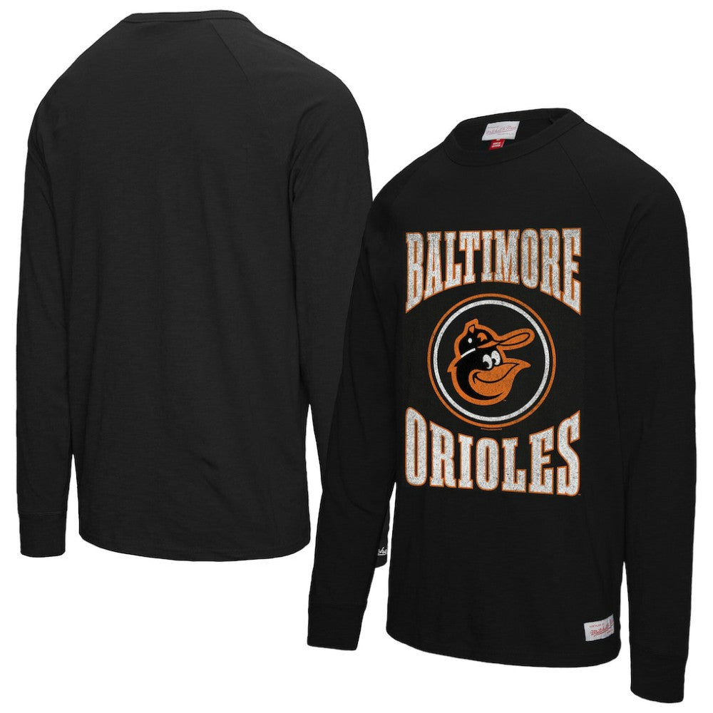 Baltimore Orioles Arched Logo Slub Long Sleeve T-Shirt Black