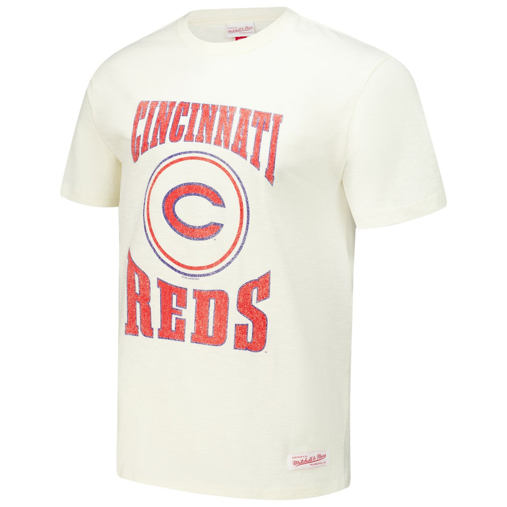Cincinnati Reds Arched Logo Slub T-Shirt Cream