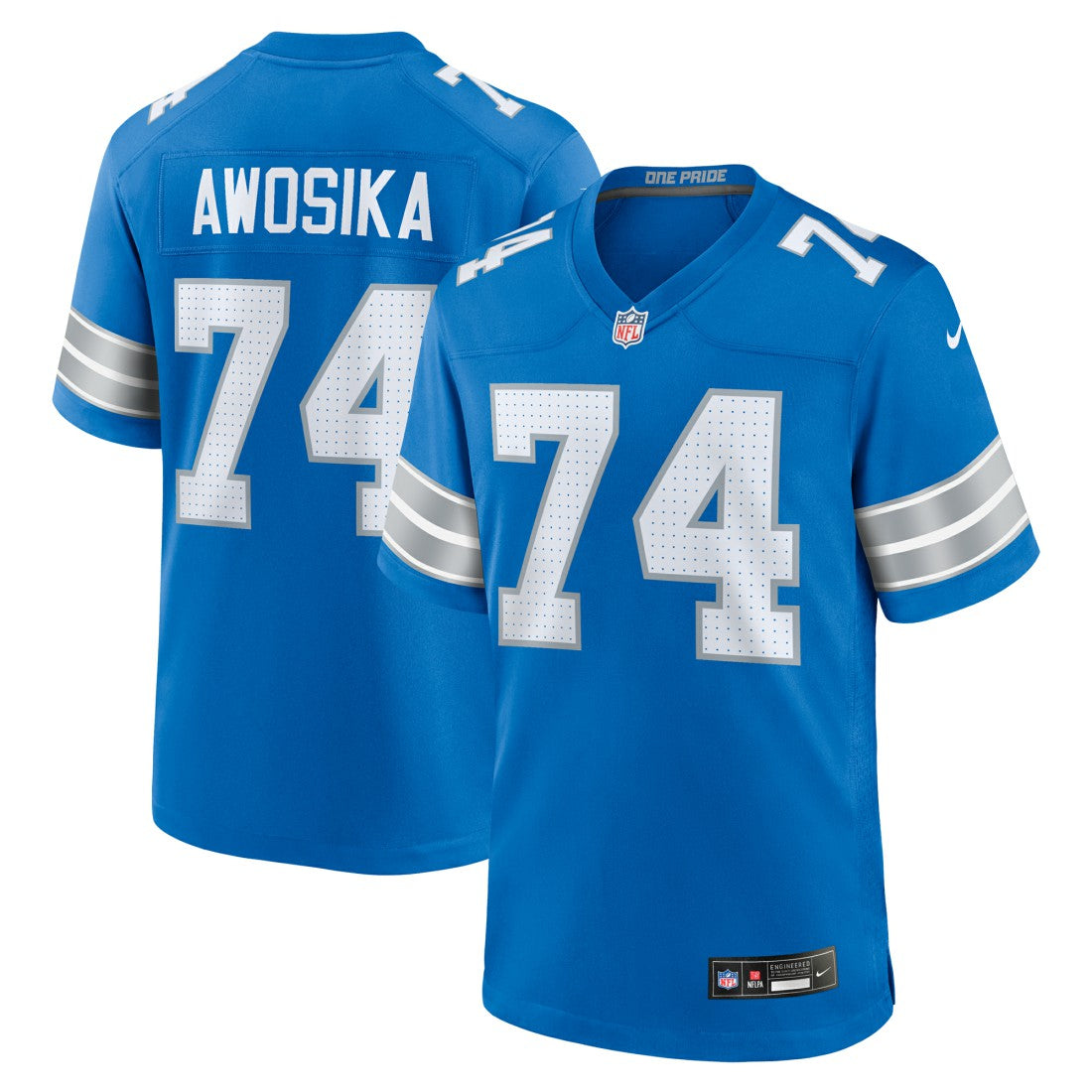 Kayode Awosika Detroit Lions Team Game Jersey - Blue outlet