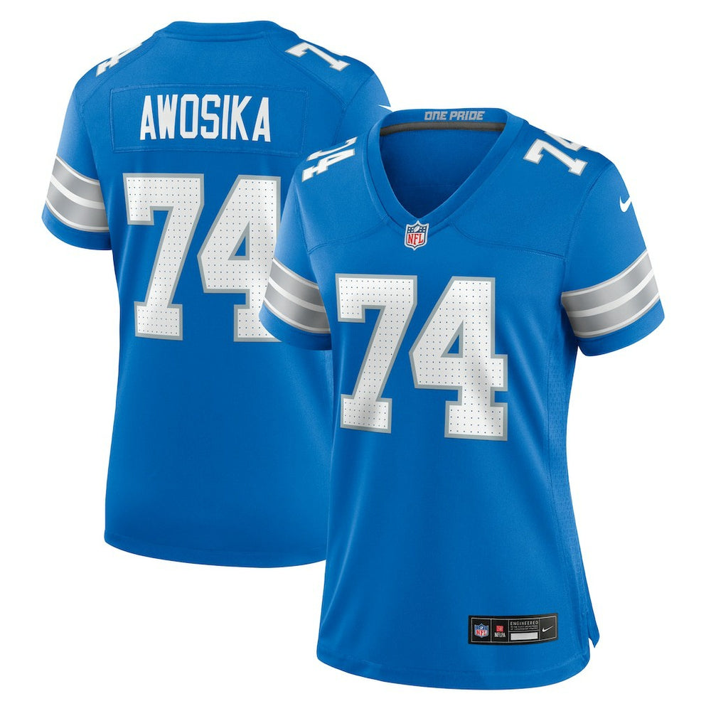 Kayode Awosika Detroit Lions Women's Team Game Jersey - Blue sale
