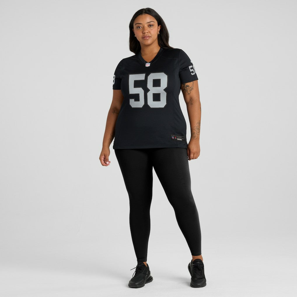 Jackson Powers-Johnson Las Vegas Raiders Women's Game Jersey - Black for sale