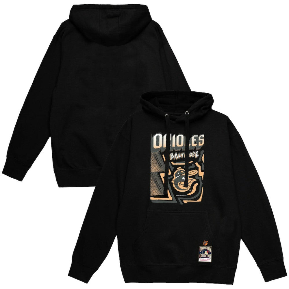 Baltimore Orioles Sidewalk Sketch Pullover Hoodie Black
