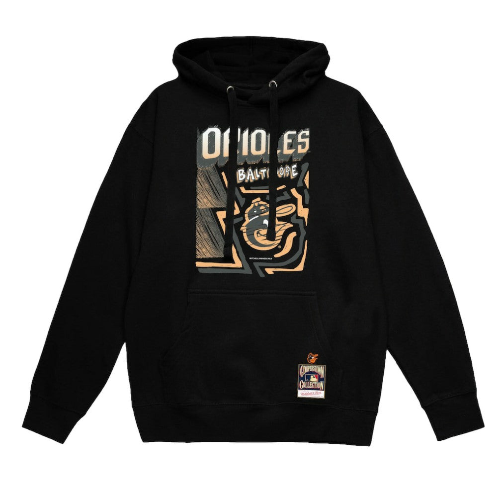 Baltimore Orioles Sidewalk Sketch Pullover Hoodie Black