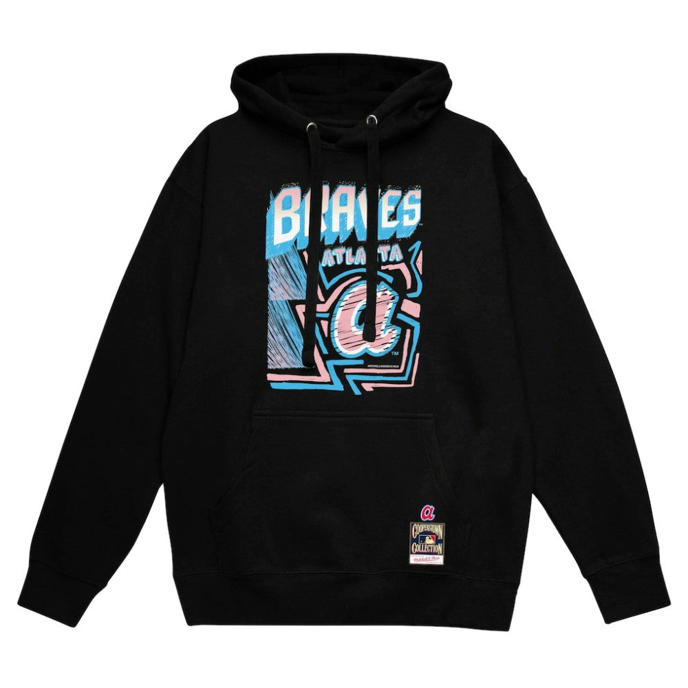 Atlanta Braves Sidewalk Sketch Pullover Hoodie Black
