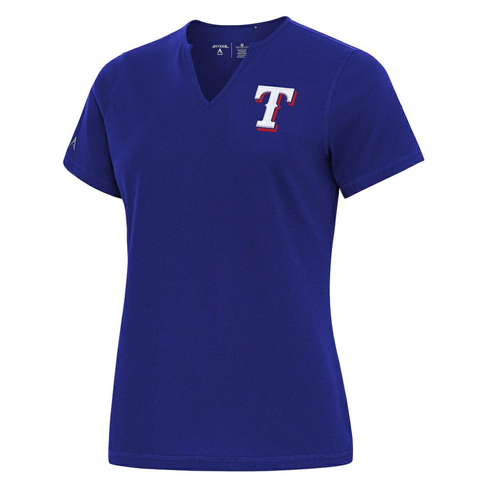 Texas Rangers Antigua Women's Notch Neck T-Shirt Royal