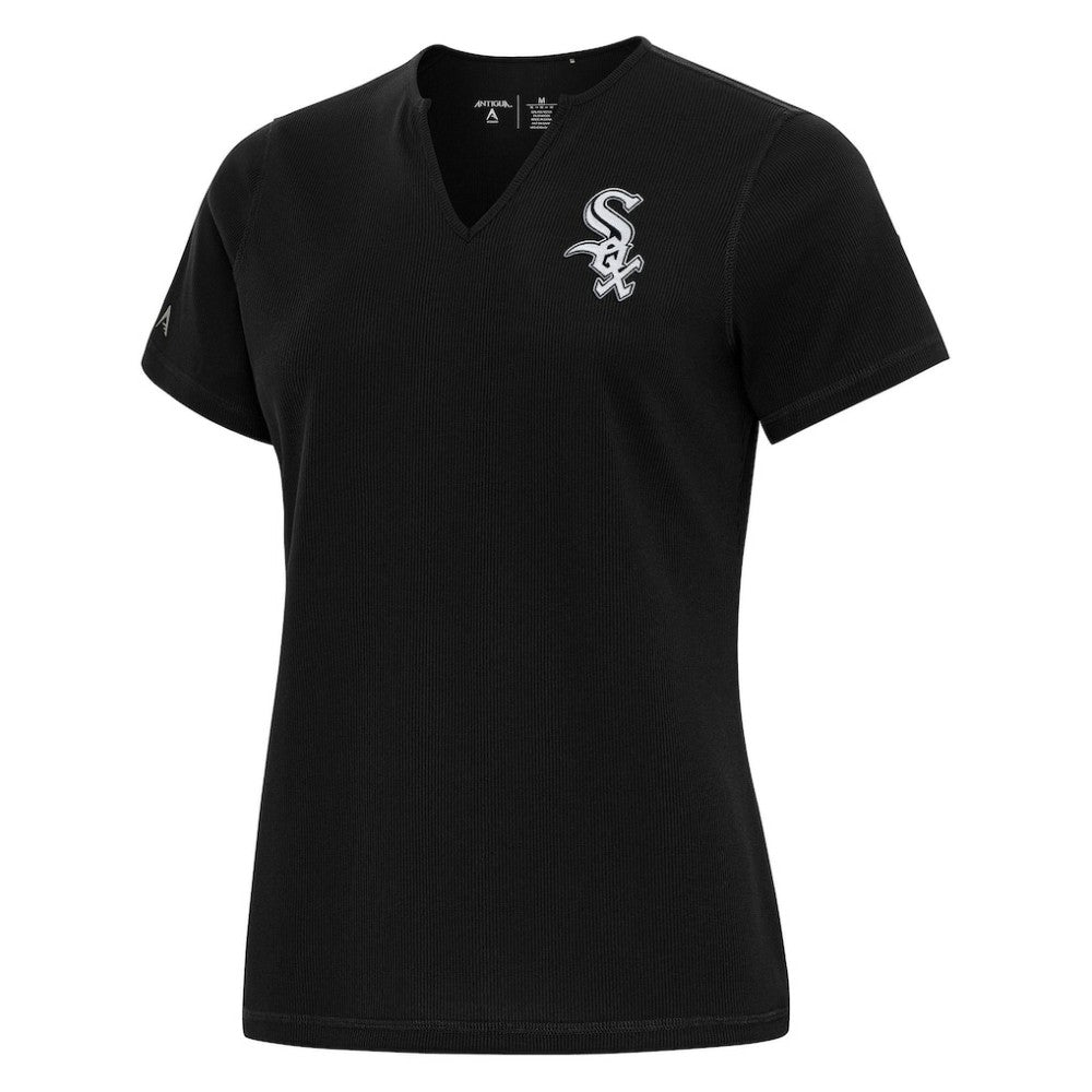 Chicago White Sox Antigua Women's Notch Neck T-Shirt Black