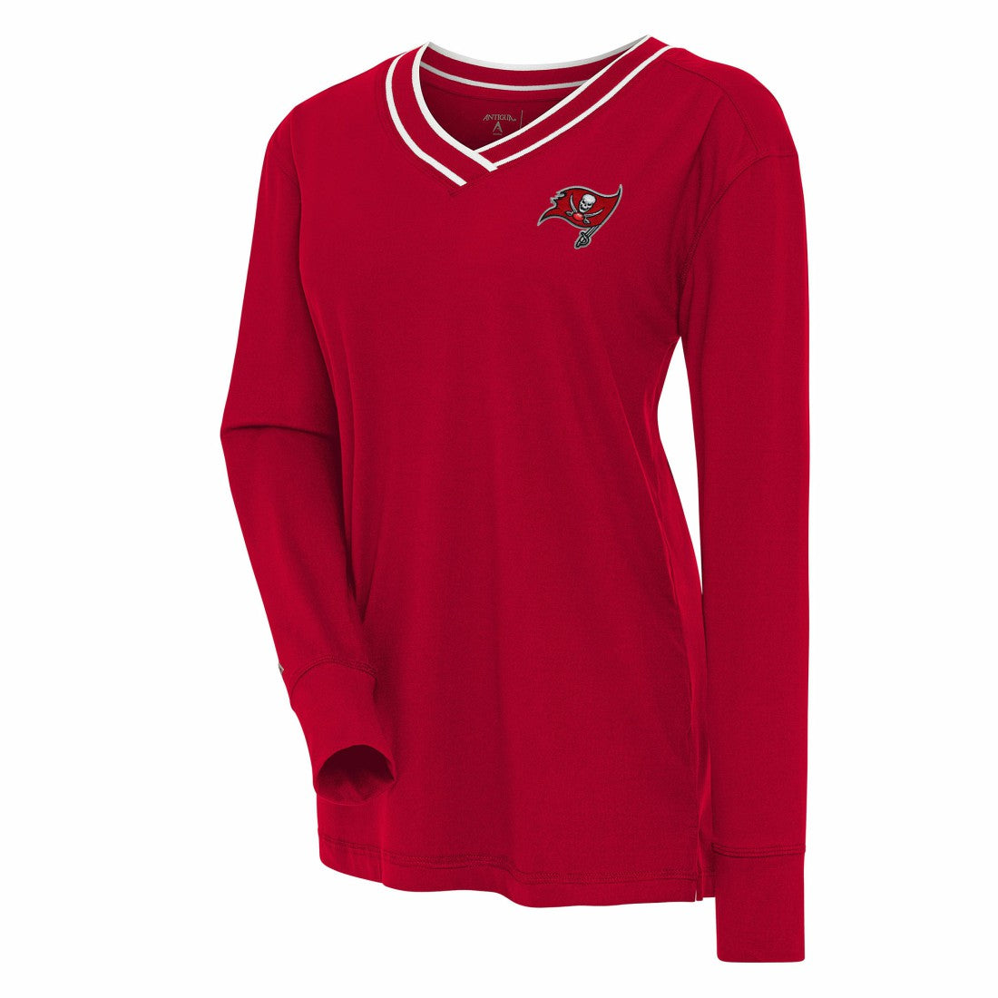 Tampa Bay Buccaneers Antigua Women's Symbolic Long Sleeve V-Neck Top - Red for sale
