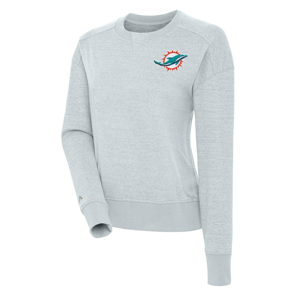 Miami Dolphins Antigua Women's Forward Fleece Pullover Sweatshirt - Heather Gray discount