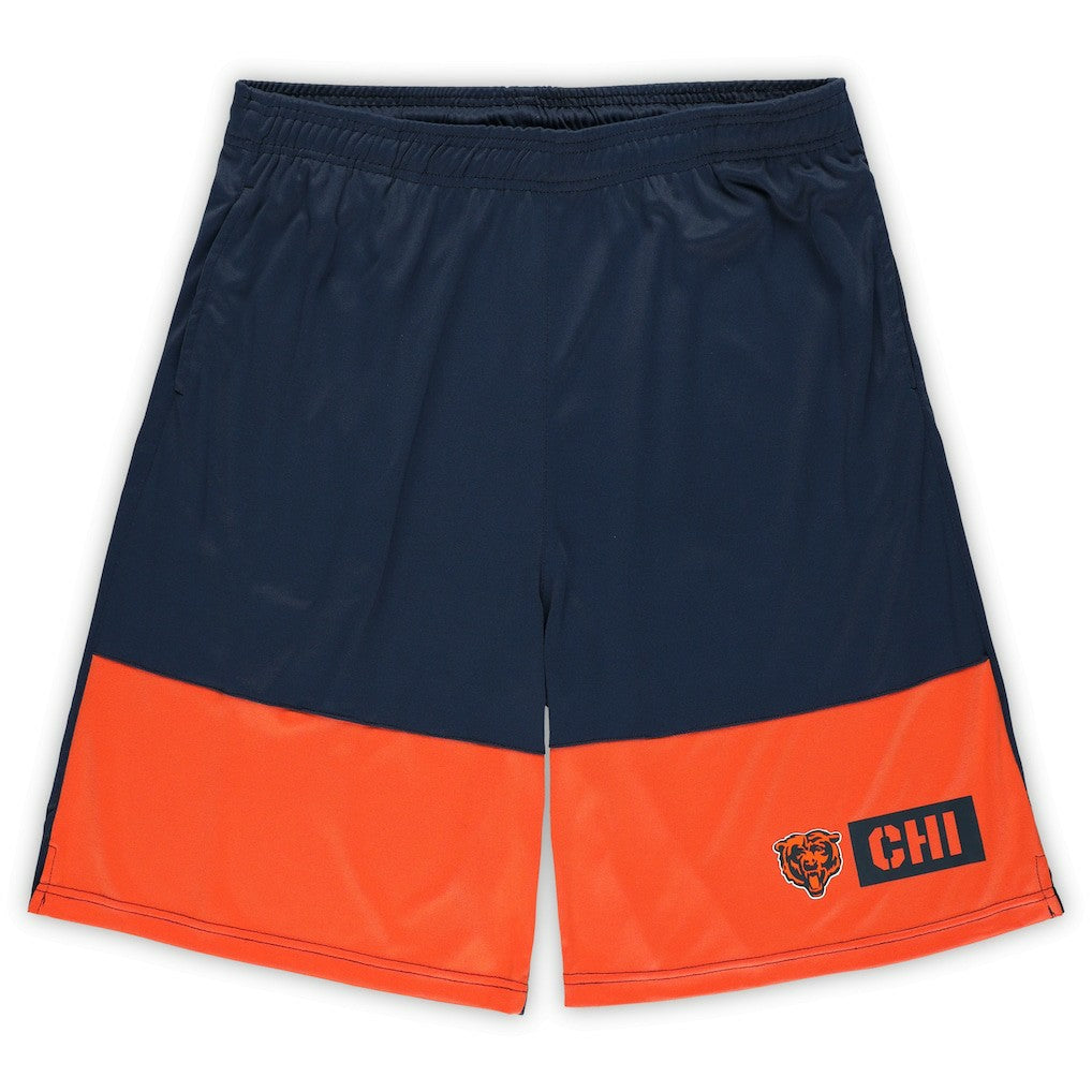 Chicago Bears Big & Tall Best of the Best Performance Shorts - Navy/Orange for sale